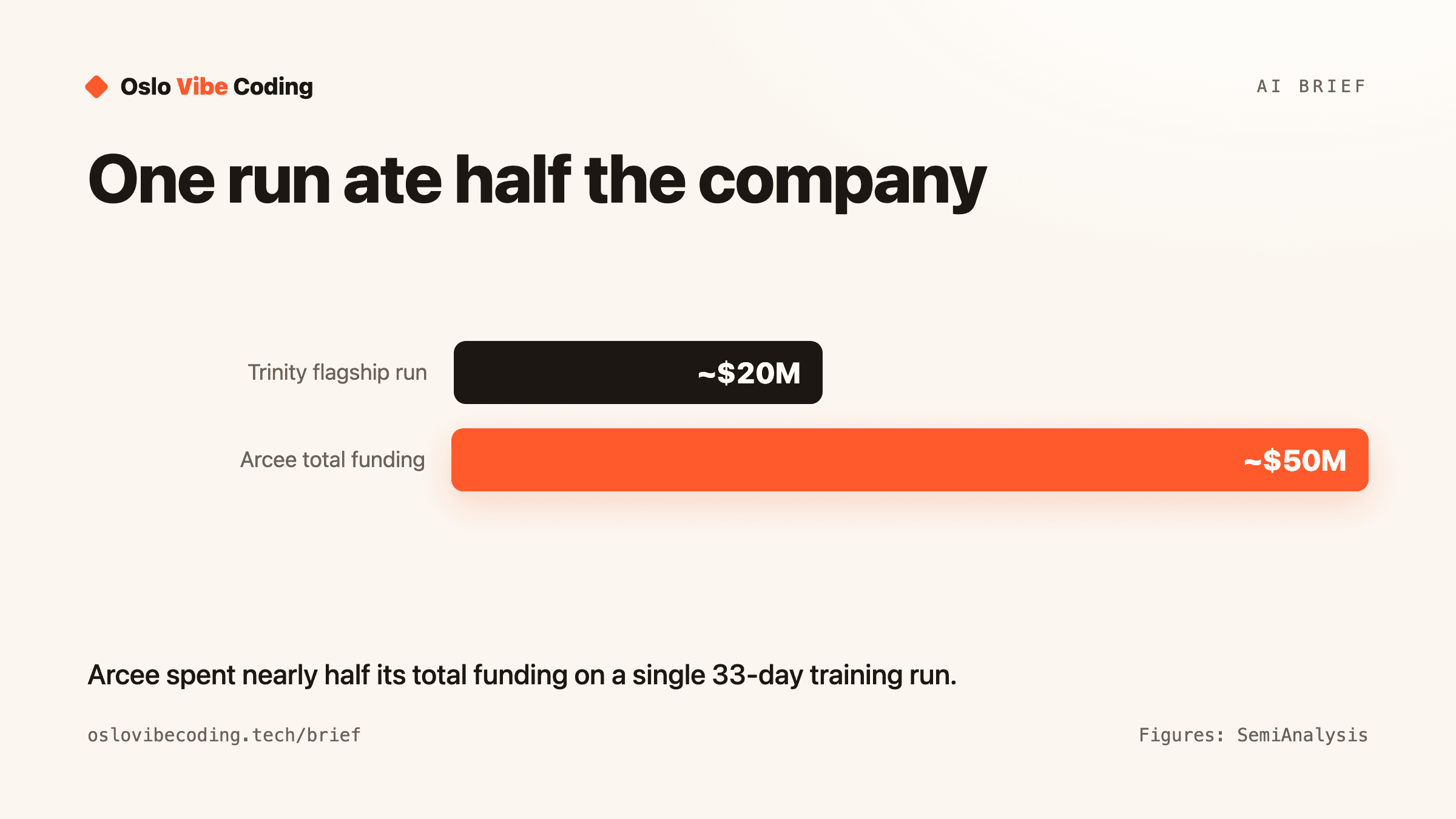 One run ate half the company — Oslo Vibe Coding diagram